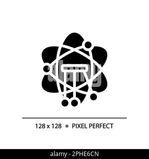 STEM in physics pixel perfect black glyph icon Stock Vector