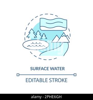 Surface water turquoise concept icon Stock Vector
