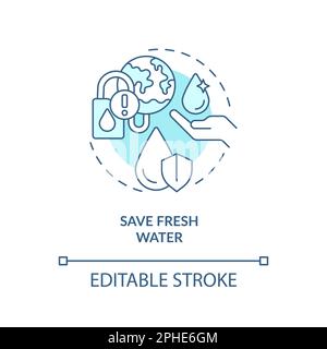 Save fresh water turquoise concept icon Stock Vector
