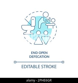 End open defecation turquoise concept icon Stock Vector