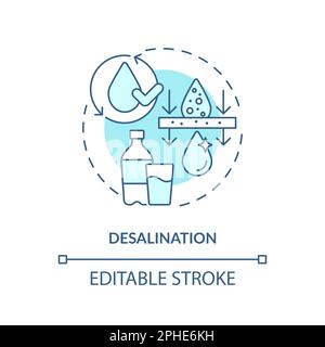 Desalination turquoise concept icon Stock Vector