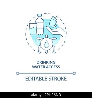 Drinking water access turquoise concept icon Stock Vector
