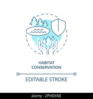 Habitat conservation turquoise concept icon Stock Vector