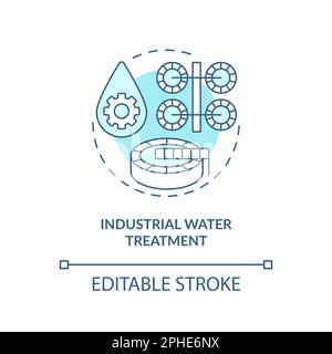 Industrial water treatment turquoise concept icon Stock Vector