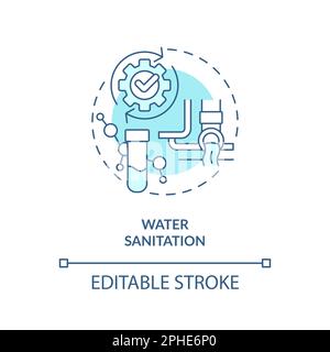 Water sanitation turquoise concept icon Stock Vector
