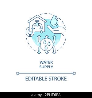 Water supply turquoise concept icon Stock Vector