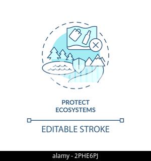 Protect ecosystems turquoise concept icon Stock Vector