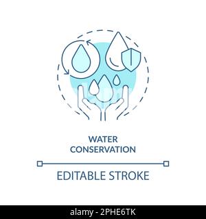 Water conservation turquoise concept icon Stock Vector