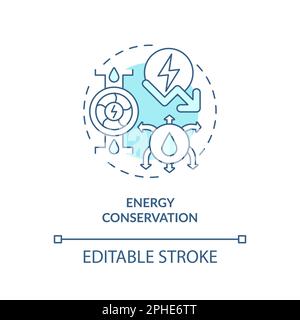 Energy conservation turquoise concept icon Stock Vector