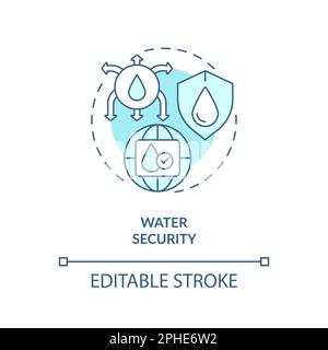 Water security turquoise concept icon Stock Vector