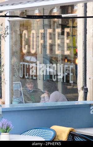 Views around Bath City Centre. Window of the society Cafe Stock Photo