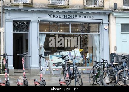 Views around Bath City Centre. Persephone Books and independent books shop. Stock Photo