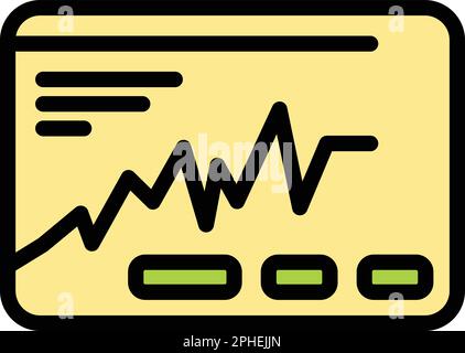 Bitcoin graph icon. Outline Bitcoin graph vector icon for web design isolated on white background color flat Stock Vector