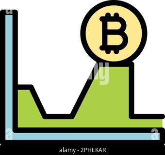 Bitcoin evolution icon. Outline Bitcoin evolution vector icon for web design isolated on white background color flat Stock Vector