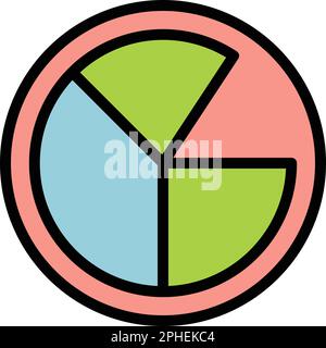 Bitcoin diagram icon. Outline Bitcoin diagram vector icon for web design isolated on white background color flat Stock Vector