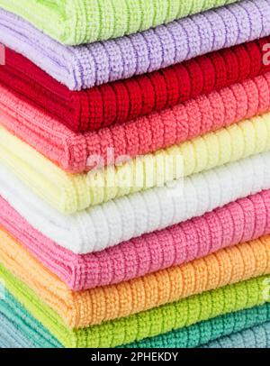 Cleaning microfiber clothes  close up Stock Photo