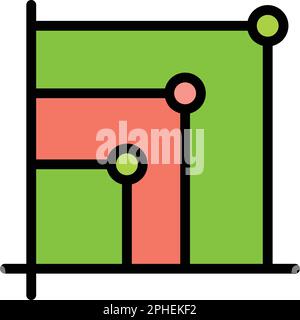 Bitcoin statistics icon. Outline Bitcoin statistics vector icon for web design isolated on white background color flat Stock Vector