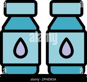 Printing bottles icon. Outline Printing bottles vector icon for web design isolated on white background color flat Stock Vector