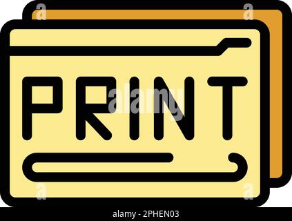 Screen printing icon. Outline Screen printing vector icon for web design isolated on white background color flat Stock Vector