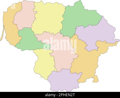 Lithuania - Highly detailed editable political map. Stock Vector