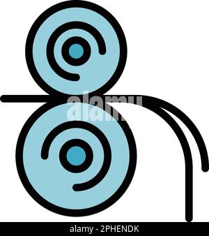 Printing process icon. Outline Printing process vector icon for web design isolated on white background color flat Stock Vector