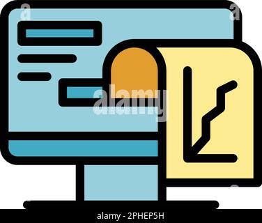 Printing report icon. Outline Printing report vector icon for web design isolated on white background color flat Stock Vector