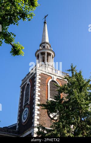 St Mary's Church tower, Rotherhithe, Southwark, London, UK Stock Photo