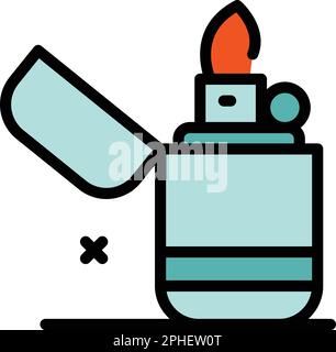 Camp lighter icon. Outline Camp lighter vector icon for web design isolated on white background color flat Stock Vector