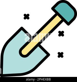 Camping shovel icon. Outline Camping shovel vector icon for web design isolated on white background color flat Stock Vector