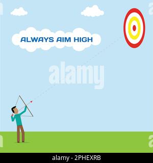 Always Aim for High vector illustration graphic Stock Vector