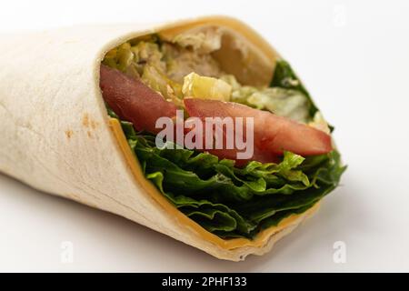Chicken wrap on a white background Stock Photo