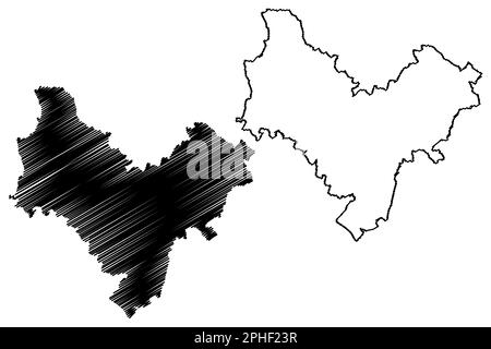 Stratford-on-Avon Non-metropolitan district (United Kingdom of Great Britain and Northern Ireland, ceremonial county Warwickshire or Warks, England) m Stock Vector
