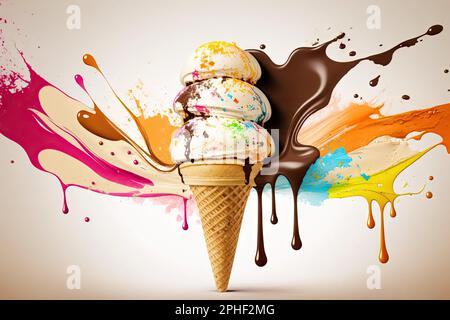 Ice cream cornet sprinkles chocolate flake hi-res stock photography and  images - Alamy