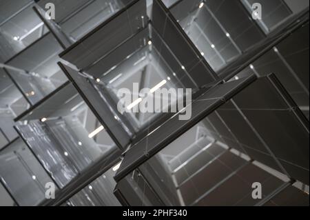 Abstract geometrical composition with light. Background for tech, business and IT Stock Photo