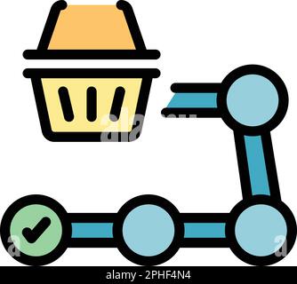 Shopping process icon. Outline Shopping process vector icon for web design isolated on white background color flat Stock Vector