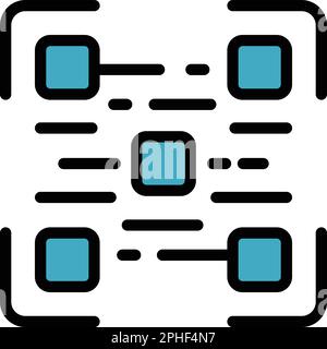 Order qr code icon. Outline Order qr code vector icon for web design isolated on white background color flat Stock Vector