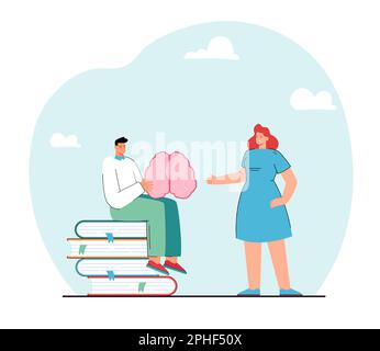 Brain student cartoon character studying with pencil Stock Vector Image ...