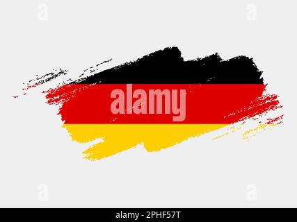 Artistic grunge brush flag of Germany isolated on white background. Elegant texture of national country flag Stock Vector