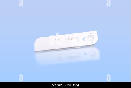 Negative antigen test of antigen test cassette isolated on blue ...