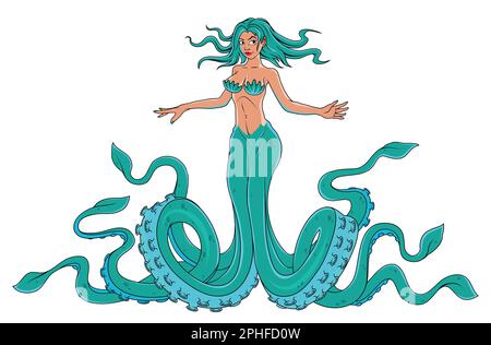 Squid game character. Creepy girl doll. Flat Vector illustration Stock  Vector Image & Art - Alamy