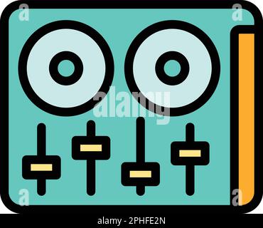 Dj mixer icon. Outline Dj mixer vector icon for web design isolated on white background color flat Stock Vector