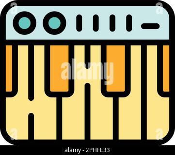 Musical dj mixer icon. Outline Musical dj mixer vector icon for web design isolated on white background color flat Stock Vector