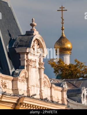 The Russian church in Sofia, Bulgaria, seen behind the old Tsar's Palace Stock Photo
