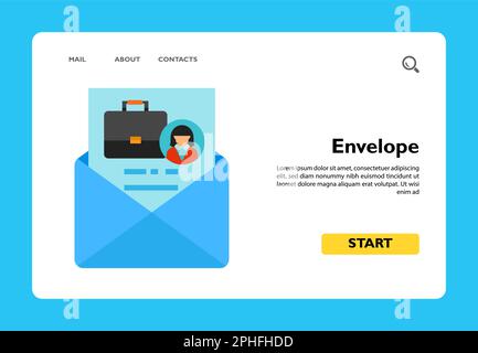 Envelope with cover letter vector icon Stock Vector