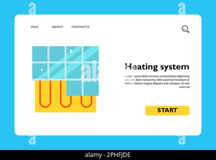 Heating system under floor icon Stock Vector