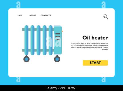 Flat oil heater vector icon Stock Vector