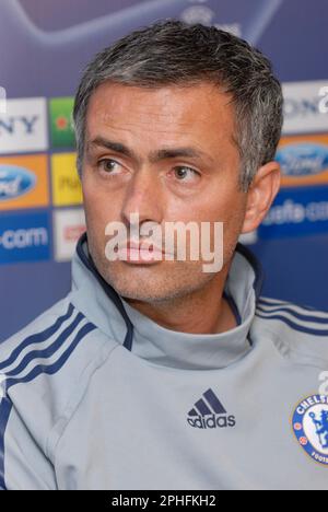 Jose Mourinho. Chelsea FC Champions League Press Conference, Stamford Bridge, London, UK Stock Photo