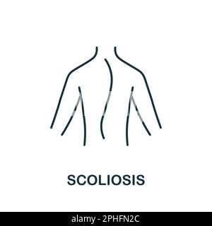 Scoliosis line icon. Monochrome simple Scoliosis outline icon for templates, web design and infographics Stock Vector