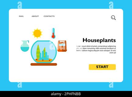 Houseplants care concept icon Stock Vector