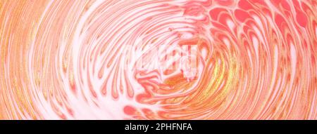 Abstract fluid art background light pink and white colors. Liquid marble. Acrylic painting on canvas with coral gradient and splash. Watercolor backdr Stock Photo